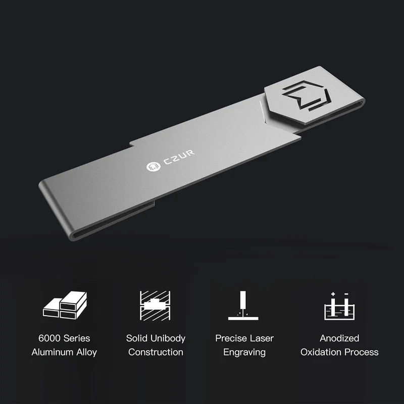 CZUR AirAlu Lesezeichen – Ultraleichtes 1 mm Bookmark aus Flugzeug-Aluminium