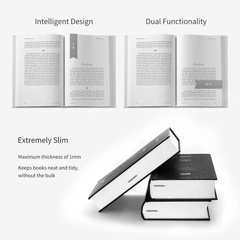 CZUR AirAlu Lesezeichen – Ultraleichtes 1 mm Bookmark aus Flugzeug-Aluminium