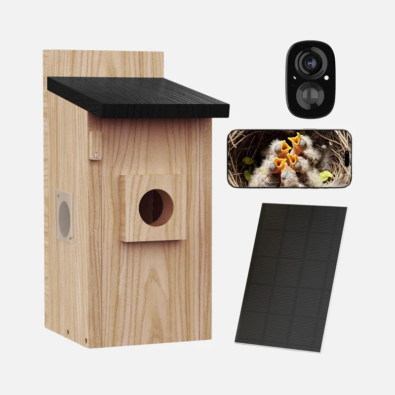 TWOPOINT Vogelhaus mit Kamera – 4MP HD, Solar, WLAN Live-Stream, Echtzeit-Vogelbeobachtung, DIY