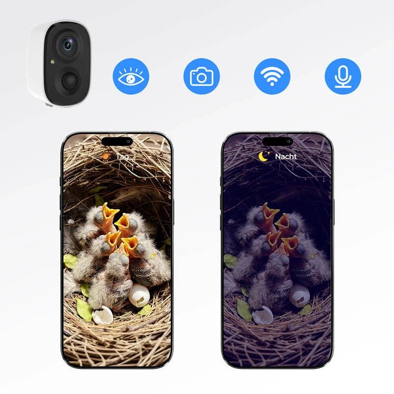 TWOPOINT Vogelhaus mit Kamera – 4MP HD, Solar, WLAN Live-Stream, Echtzeit-Vogelbeobachtung, DIY