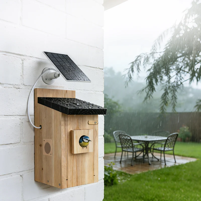 TWOPOINT Vogelhaus mit Kamera – 4MP HD, Solar, WLAN Live-Stream, Echtzeit-Vogelbeobachtung, DIY