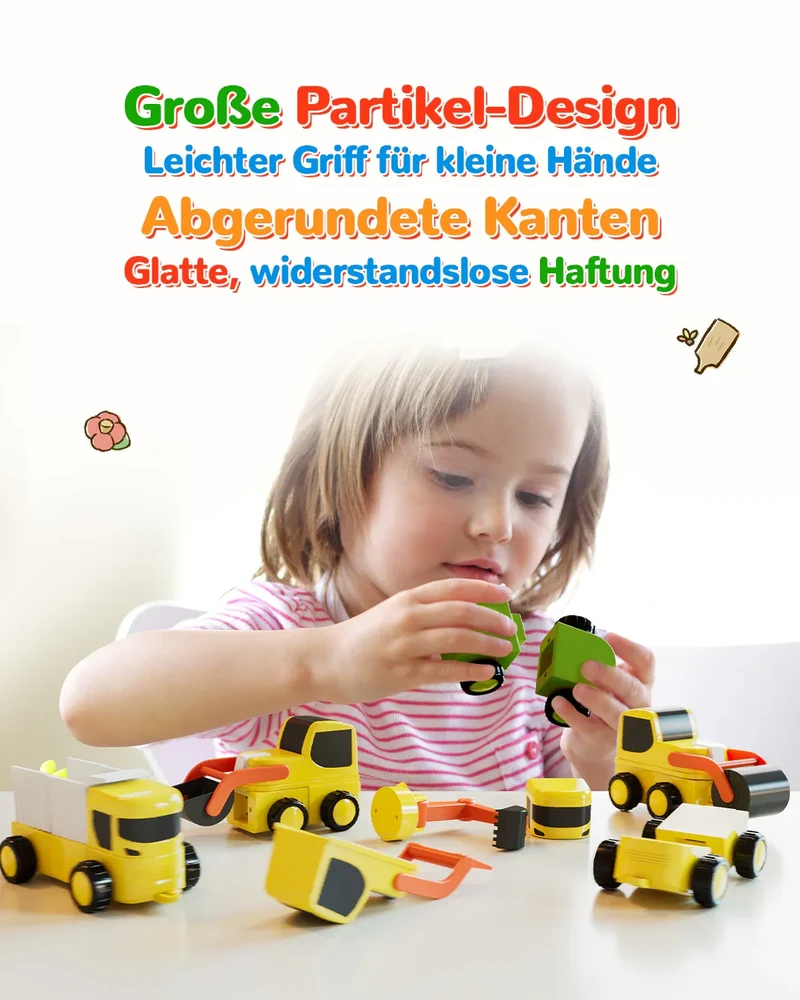 Magfun Magnetische Bausteine Spielzeug – 3D Baufahrzeuge, Vielseitig & Kreativ