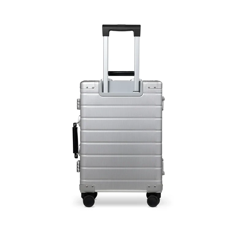 TWOPOINT Aluminium Reisekoffer 20"/24" – Silber, vertikale Struktur