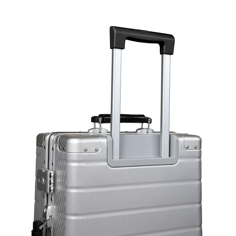 TWOPOINT Aluminium Reisekoffer 20"/24" – Silber, vertikale Struktur
