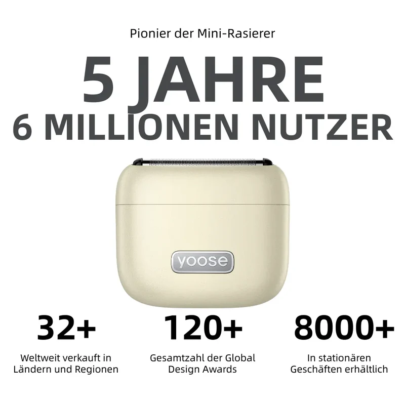 yoose MINI 5 – Tragbarer Elektrorasierer aus hochwertiger Legierung