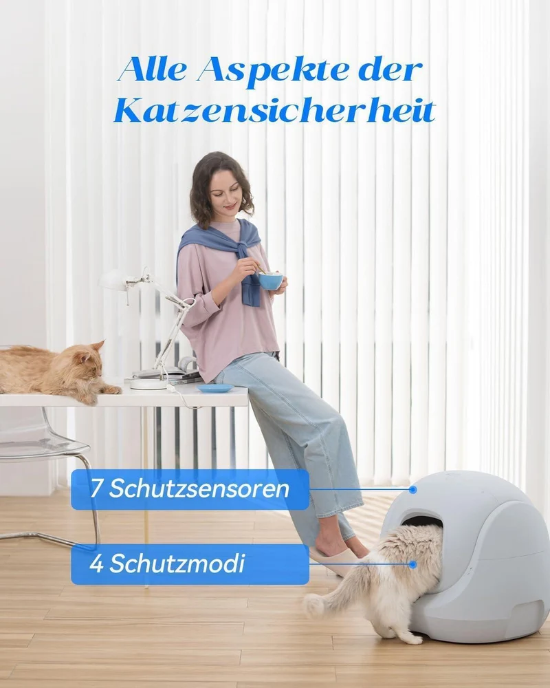 Bundle: Catlink Baymax Lite(Grau) mit Treppe selbstreinigende Katzentoilette + Zubehör