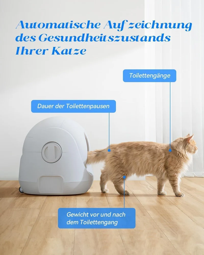 Bundle: Catlink Baymax Lite(Grau) mit Treppe selbstreinigende Katzentoilette + Zubehör