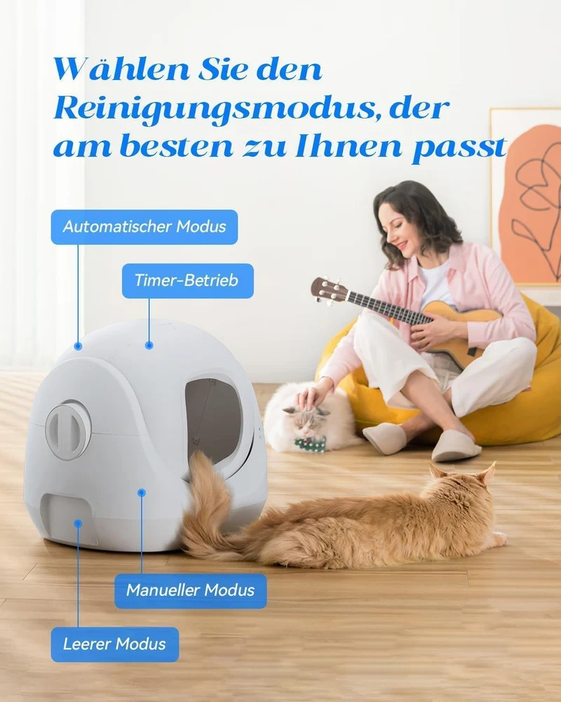 Bundle: Catlink Baymax Lite(Grau) mit Treppe selbstreinigende Katzentoilette + Zubehör