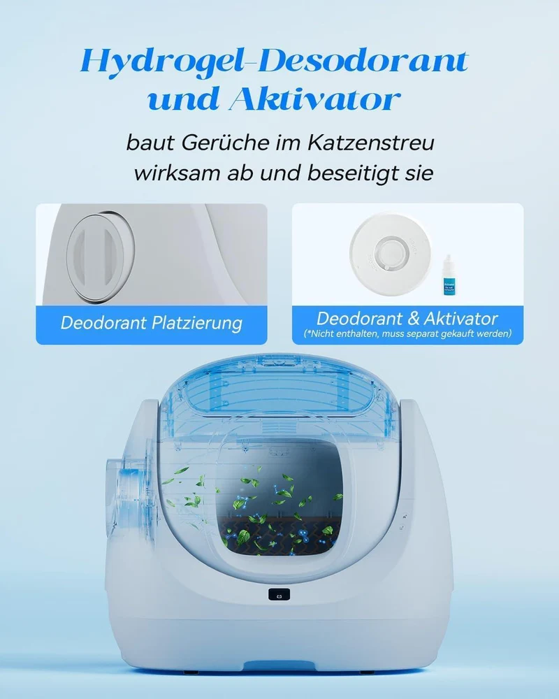 Bundle: Catlink Baymax Lite(Grau) mit Treppe selbstreinigende Katzentoilette + Zubehör
