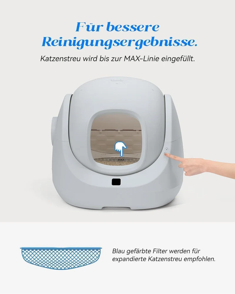 Bundle: Catlink Baymax Lite(Grau) mit Treppe selbstreinigende Katzentoilette + Zubehör