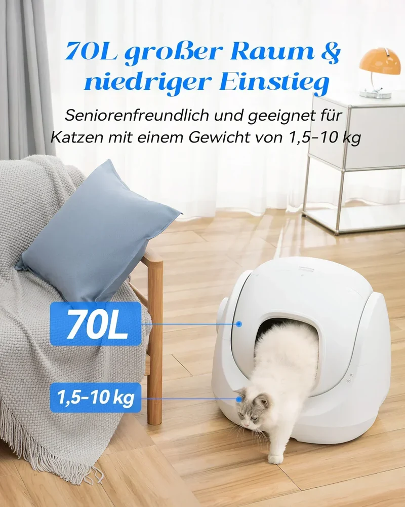 Bundle: Catlink Baymax mit Treppe selbstreinigende Katzentoilette + Zubehör