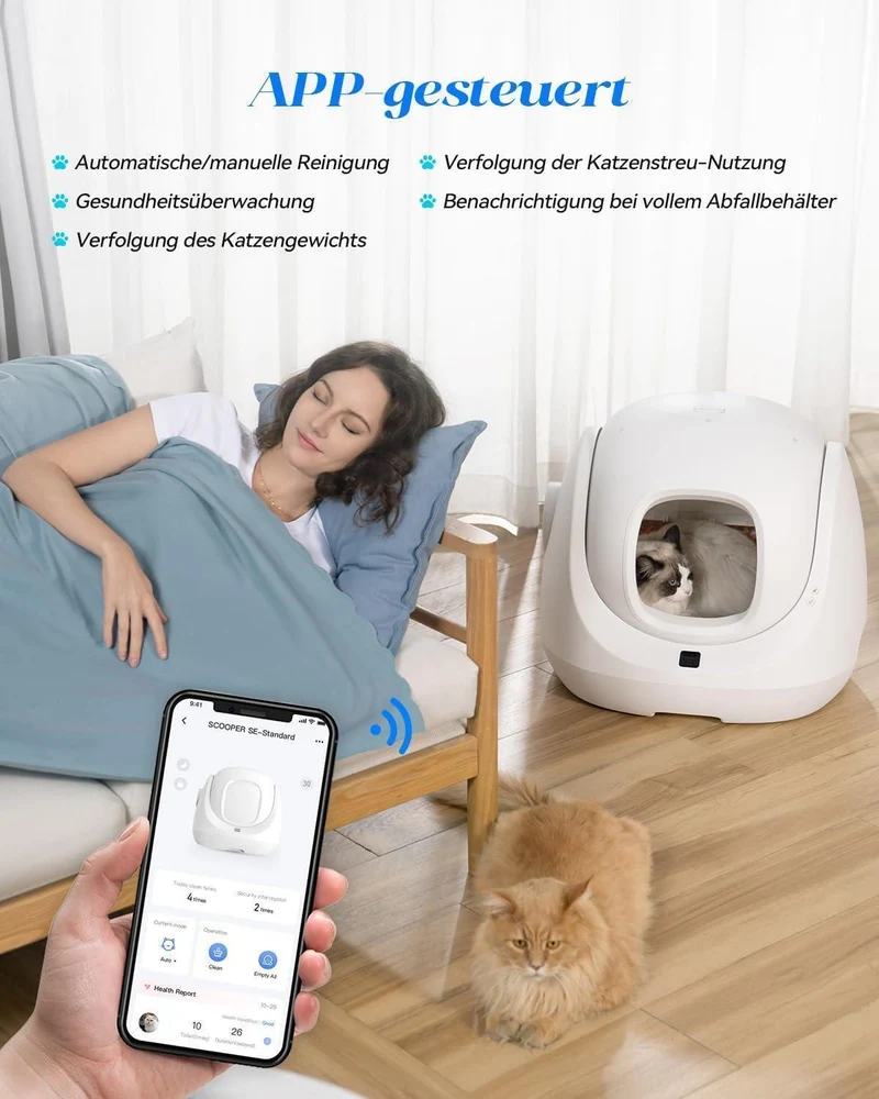 Bundle: Catlink Baymax mit Treppe selbstreinigende Katzentoilette + Zubehör