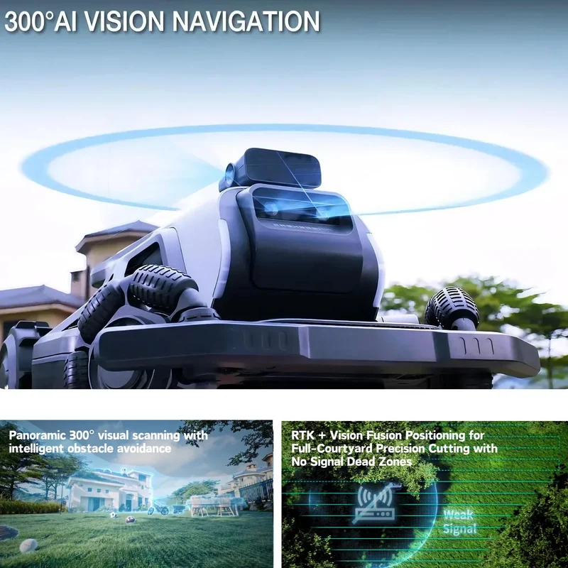 AIRSEEKERS TRON Standard – 15 Ah Akku, 2400 m² Mähroboter mit Schnellladung