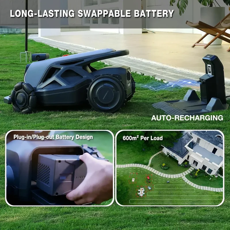 AIRSEEKERS TRON Standard – 15 Ah Akku, 2400 m² Mähroboter mit Schnellladung