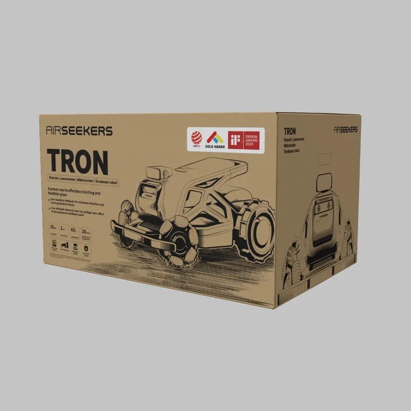 AIRSEEKERS TRON Standard – 15 Ah Akku, 2400 m² Mähroboter mit Schnellladung