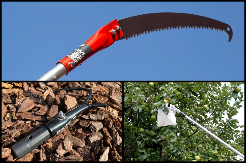 6m Teleskop Baumpflege Set mit Astschere, Obstpflücker, Baumhaken, Astsäge