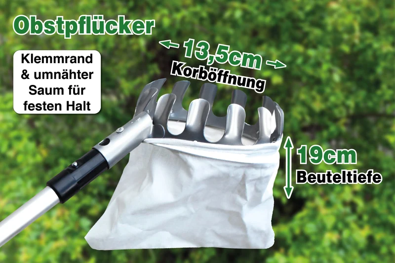 6m Teleskop Baumpflege Set mit Astschere, Obstpflücker, Baumhaken, Astsäge