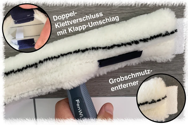 1,25m Teleskop Fensterputzer Set mit 25/35cm Abzieher, Einwascher und Eimer