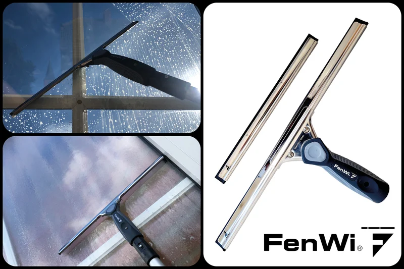 1,25m Teleskop Fensterputzer Set mit 25/35cm Abzieher, Einwascher und Eimer