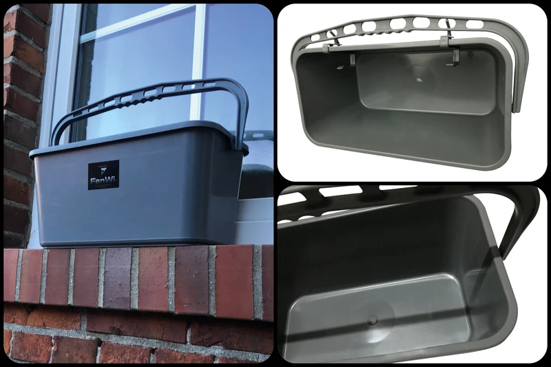 1,25m Teleskop Fensterputzer Set mit 25/35cm Abzieher, Einwascher und Eimer