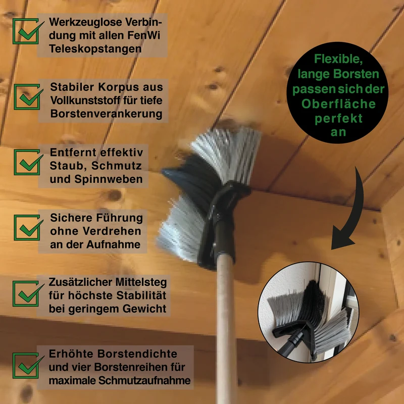 Eckbesen und Staubwedel als Zubehör-Set für Teleskopstangen