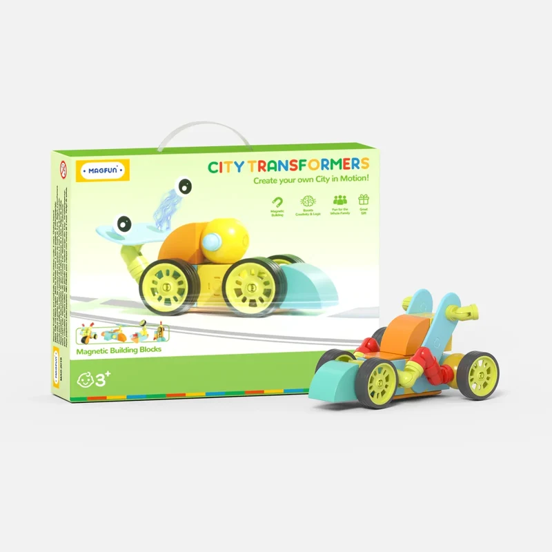 Magfun Magnetische Bausteine Spielzeug – 3D Stadtfahrzeuge, Vielseitig & Kreativ