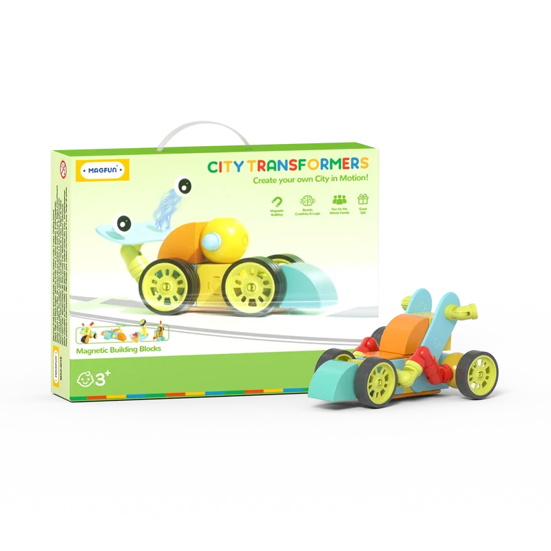 Magfun Magnetische Bausteine Spielzeug – 3D Stadtfahrzeuge, Vielseitig & Kreativ