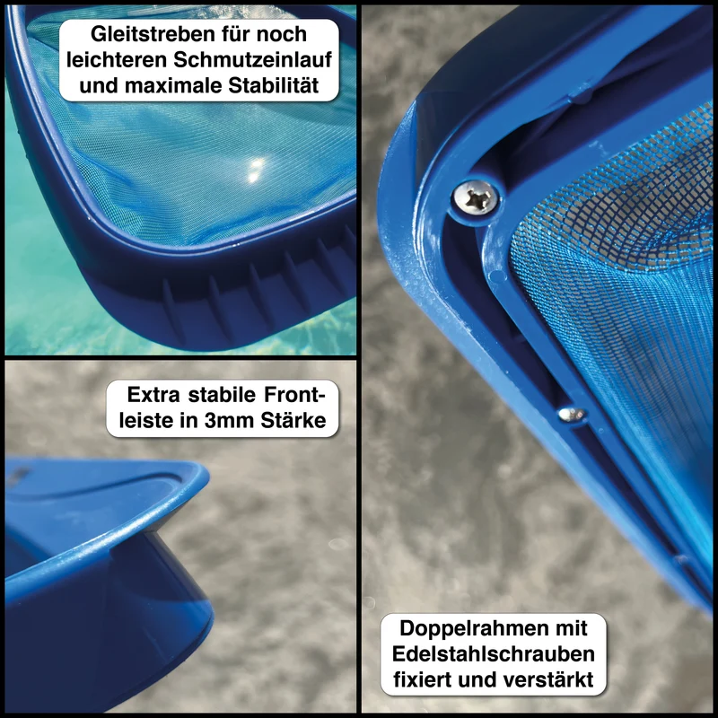 8m Teleskop Pool-/Teich-Set mit Teleskopstange 2x Kescher und 2x Bürste