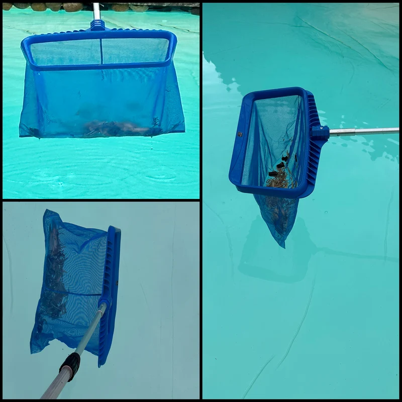 10m Teleskop Pool-/Teich-Set mit 2x Kescher und 2x Bürste