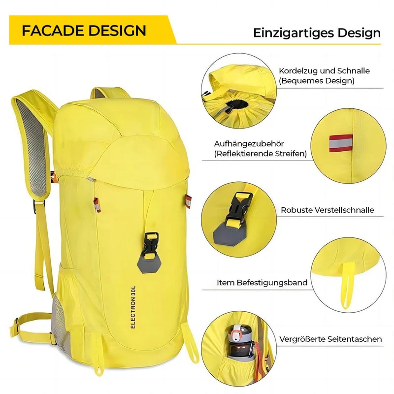 Generico Fahrradrucksack Gelb, Leichter Wanderrucksack