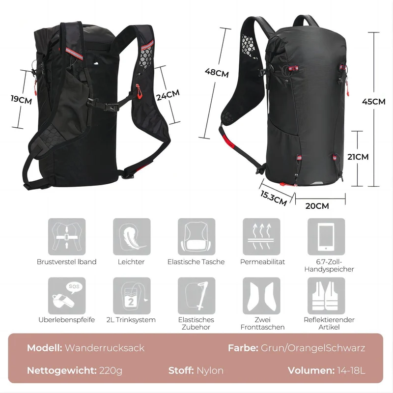 Generico Rucksack, Fahrradrucksack, L