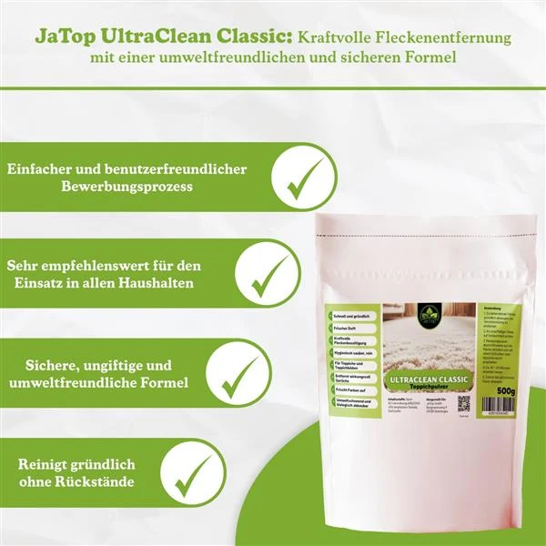 UltraClean Classic Teppichreinigungspulver, Teppichpulver, 500 gr