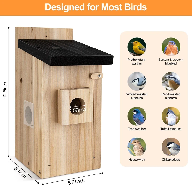 RAINBEAN Nistkasten mit Kamera NW-E1 – 4 MP, Echtzeit-Vogelbeobachtung, KI-Erkennung, DIY