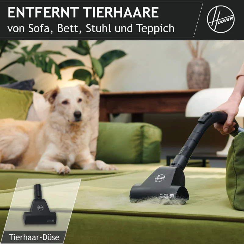 Hoover HP1 Bodenstaubsauger ohne Beutel - mit Tierhaar-Düse [HP120PET]