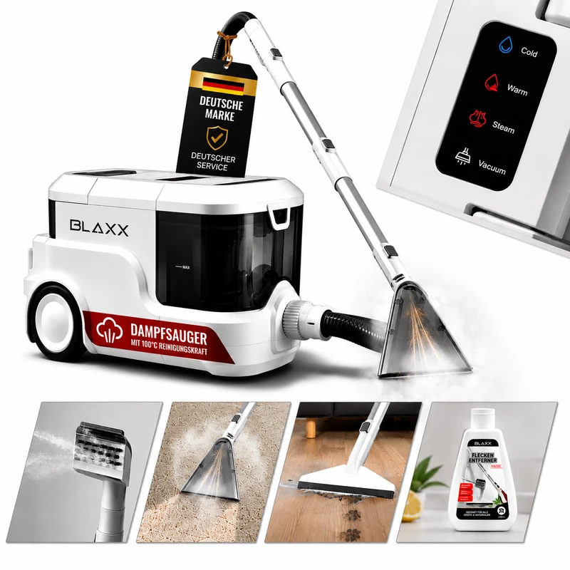 TriVaX - 3in1 Polster Pro Waschsauger mit Kalt-/Warmwasser und Dampffunktion **Coming soon / Okt 2026***