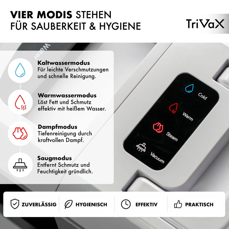 TriVaX - 3in1 Polster Pro Waschsauger mit Kalt-/Warmwasser und Dampffunktion **Coming soon / Okt 2026***