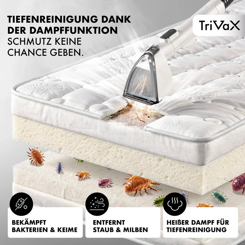 TriVaX - 3in1 Polster Pro Waschsauger mit Kalt-/Warmwasser und Dampffunktion **Coming soon / Okt 2026***