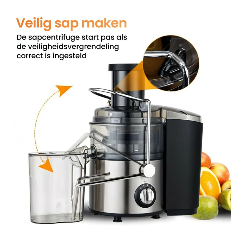 Sapcentrifuge met grote vulopening en 2 snelheidsstanden