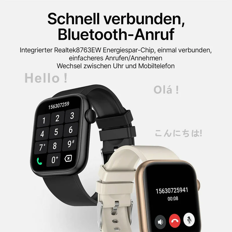 Top Performance Smartwatch mit Gesundheitstracking / IP67 Wasserdichtigkeit / 7 Tage Akkulaufzeit / 100 Sportmodi
