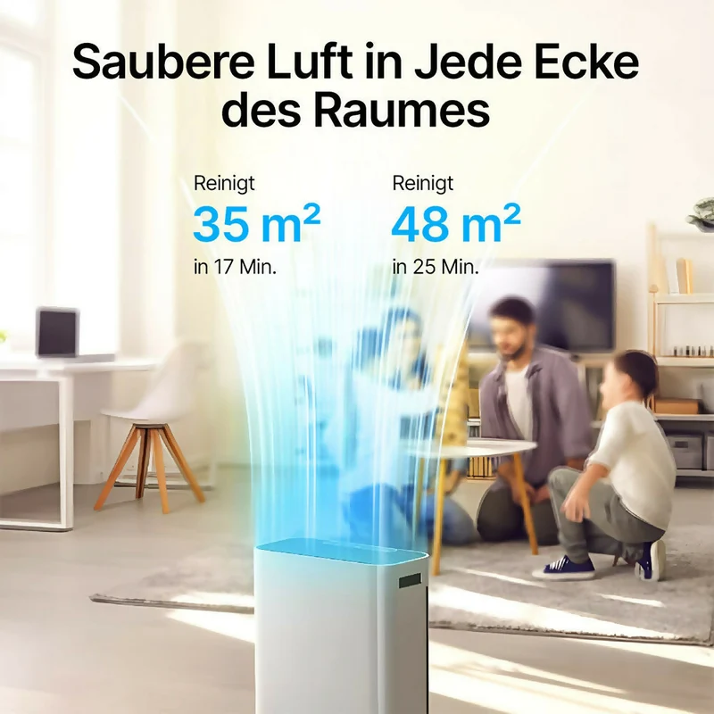 Luftreiniger mit 4-stufiger Filtration für spürbare Frische und ein gesundes Zuhause