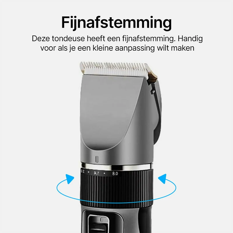 Tondeuse voor mannen / elektrisch oplaadbare baardtrimmer / ook geschikt voor honden / met geleidingskammen / 5 standen / eenvoudig te reinigen