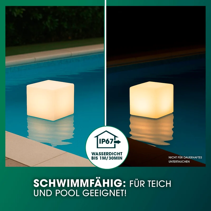 Solar-Dekowürfel mit Fernbedienung & Farbwechsel - 2er-Set