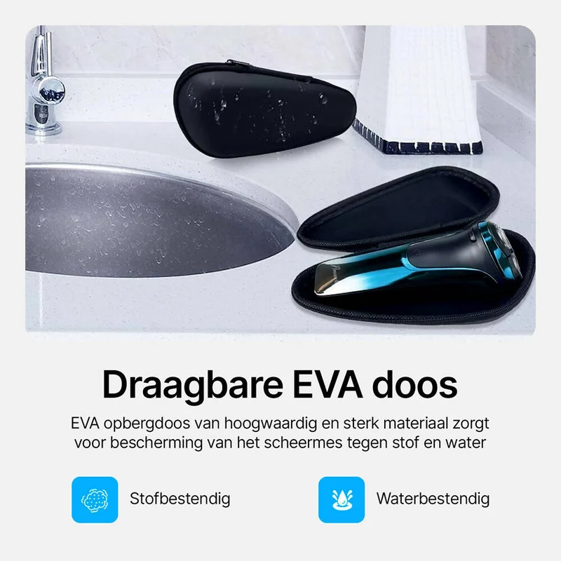 Elektrisch scheerapparaat voor heren met 3 reservekoppen, nat en droog scheren, met pop-up trimmer en led-display, 99 minuten batterijduur