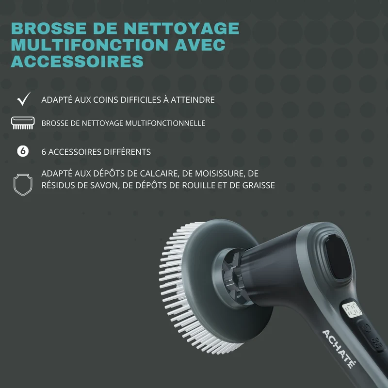 Achaté Brosse de nettoyage électrique