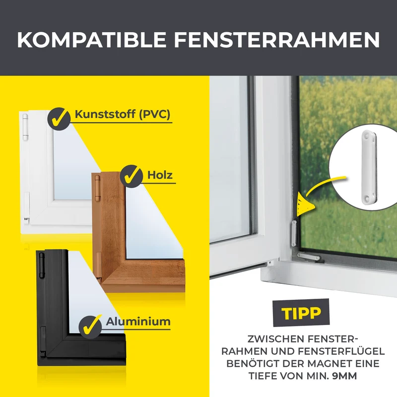 Insektenschutzgitter mit Magnetbefestigung - 4er-Set