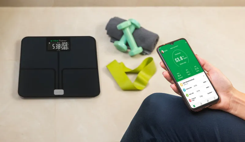 Personenwaage ETA Vital Trainer mit Smart-App 7780 90000 schwarz