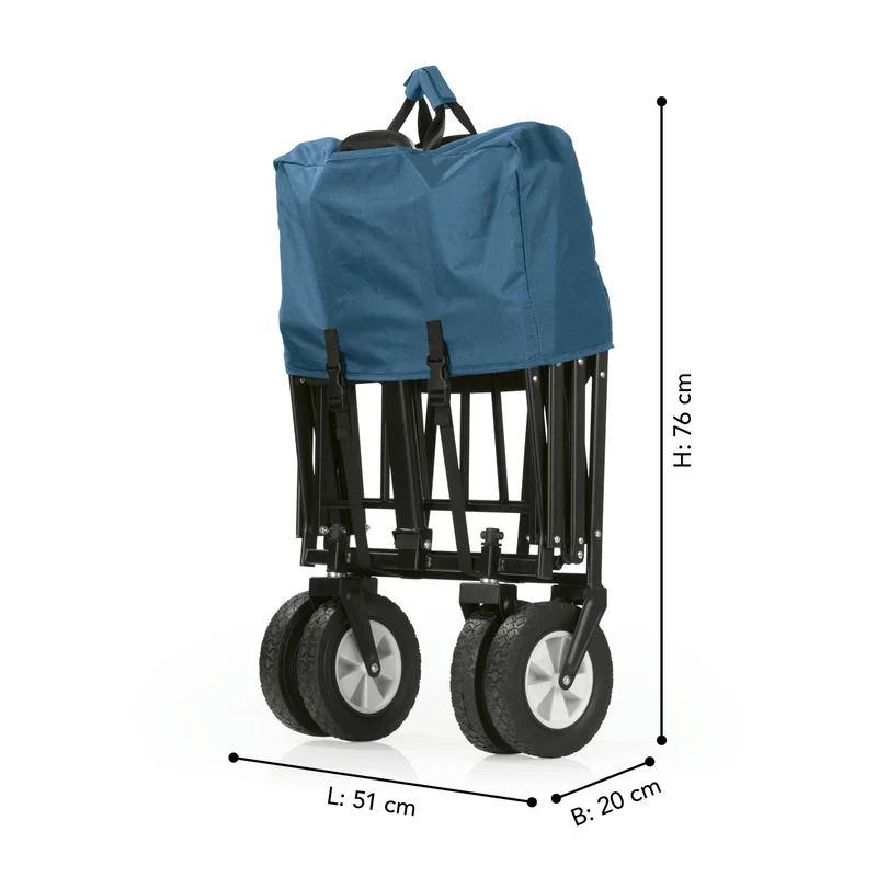 Bollerwagen faltbar - blau/grau