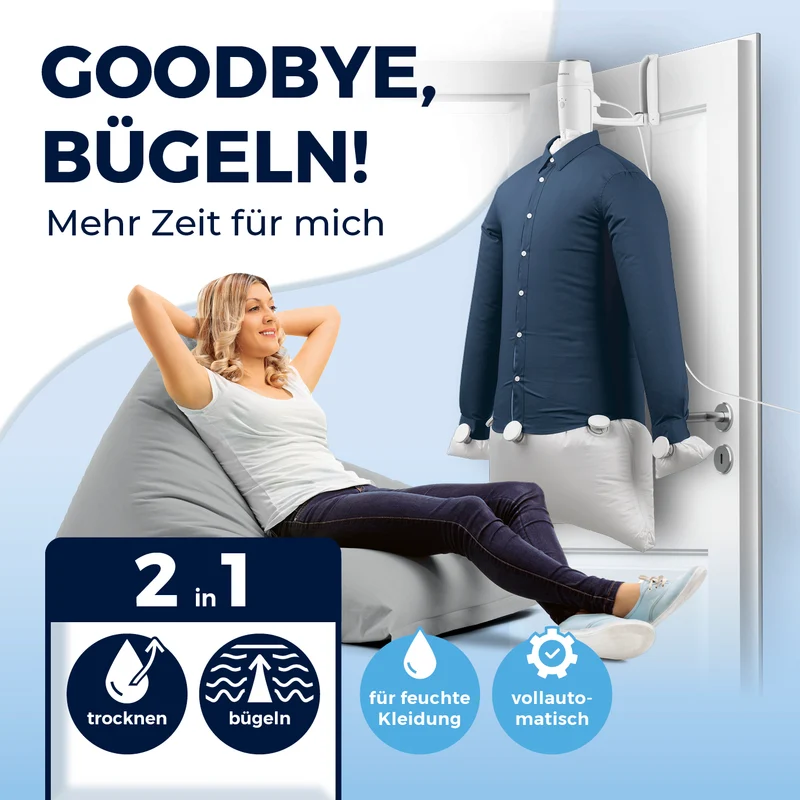 Hemden- & Blusenbügler Kompakt - weiß/silber