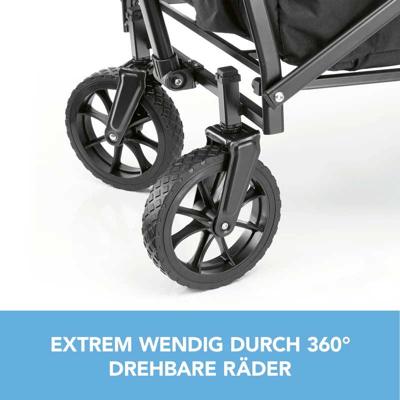 Bollerwagen - faltbar - schwarz/grau