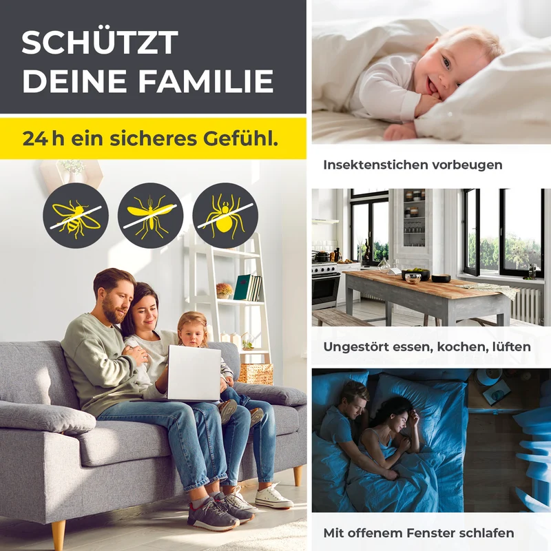Insektenschutzgitter mit Magnetbefestigung - 4er-Set - 130 x 150 cm - Weiß